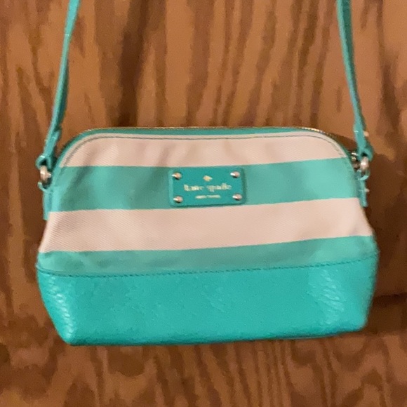 Kate Spade New York Teal Striped w/Original Dust Bag, - Picture 1 of 9